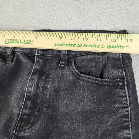 Kancan Jeans Women's 7/27 Black Curvy Mid Skinny Ankle Stretch Grunge Raw Hem - Picture 3 of 9